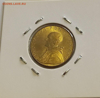 Ватикан 20 лир 1963. UNC. Тираж - 60 000 шт. - 9