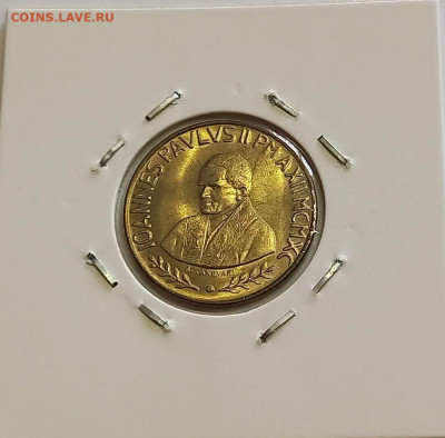 Ватикан 20 лир 1990. UNC. Тираж - 48 000 шт. - 7