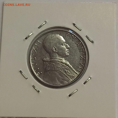 Ватикан 50 лир 1955. Тираж - 180 000 шт. - 7