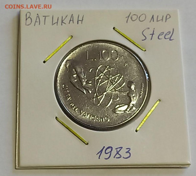 Ватикан 100 лир 1983. UNC. Тираж - 110 000 шт. - 3
