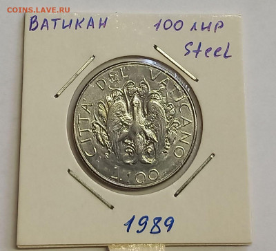 Ватикан 100 лир 1989. UNC. Тираж - 60 000 шт. - 6
