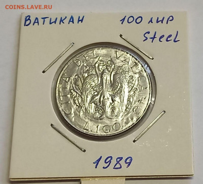 Ватикан 100 лир 1989. UNC. Тираж - 60 000 шт. - 5