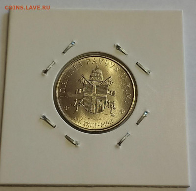 Ватикан 100 лир 2001. UNC. Тираж - 276 000 шт. - 10