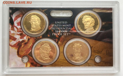 набор США 1$ доллар 2010 серия Президенты Пруф Proof коробка - nabor_ssha_1_dollar_2010_serija_prezidenty_pruf_proof_korobka_sertifikat