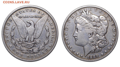 США. 1 доллар 1889 г. Морган. До 14.08.22. - DSK_3703