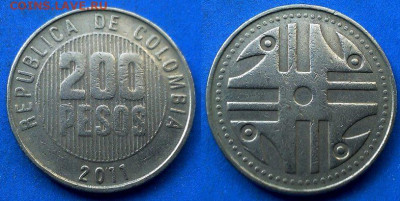 Колумбия - 200 песо 2011 года до 21.08 - Колумбия 200 песо, 2011