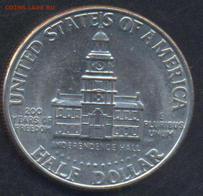 США 50 центов 1976 г. Денвер.17.08.2022 г. 22 -00 МСК. - полдоллара  Денвер 1