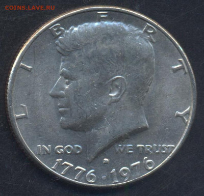 США 50 центов 1976 г. Денвер.17.08.2022 г. 22 -00 МСК. - полдоллара  Денвер