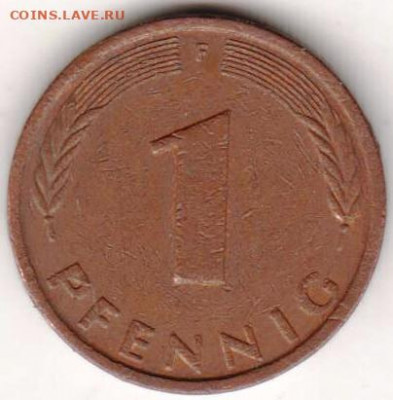 Германия 1 пфенниг 1991 г. F до 22.08.22 г. в 23.00 - 038