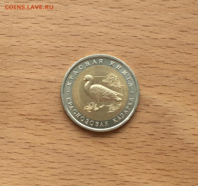 биметалл Россия 10 рублей 1992 Краснозобая Казарка Красная - bimetall_rossija_10_rublej_1992_krasnozobaja_kazarka_krasnaja_kniga_zhivotnye_fauna_ptica