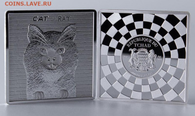 Кошки на монетах - Чад-Кошка или крыса-2