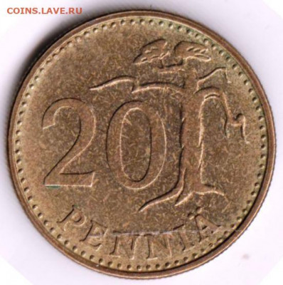 ФИНЛЯНДИЯ 20 пенни 1963 г. до 27.08.22 г. в 23.00 - 054