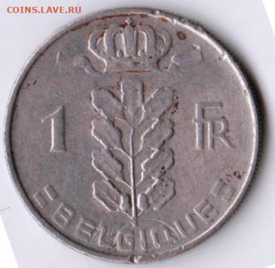 БЕЛЬГИЯ 1 франк 1969 г. до 27.08.22 г. в 23.00 - 055