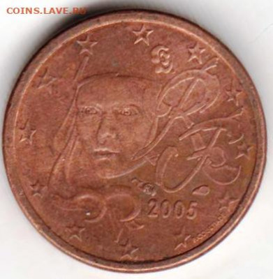 ФРАНЦИЯ 1 евроцент 2005 г. до 27.08.22 г. в 23.00 - 029