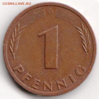 Германия 1 пфенниг 1991 г. G до 27.08.22 г. в 23.00 - 061