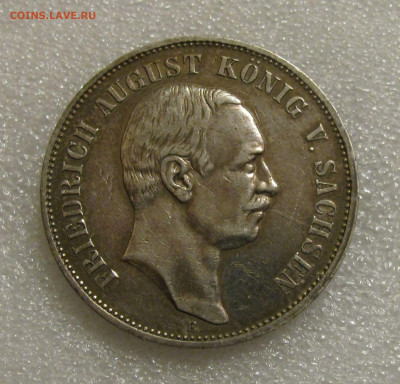 Королевство Саксония. Фридрих Август III. 5 МАРОК 1908 года. - 5мар1908 (2).JPG