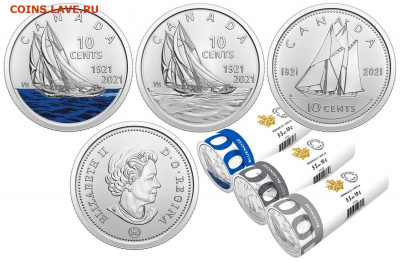 Канада 2021. 10 центов. Набор 3 ролла. Блюноз. 02.09 в 22.00 - 2675109128