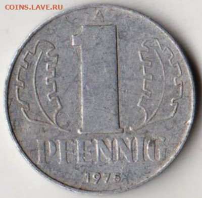 ГДР 1 пфенниг 1975 г. до 05.09.22 г. в 23.00 - 064