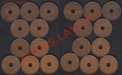 продажа монет от sergei777aki - Дания 2 эре 1930, 36, 37, 39
