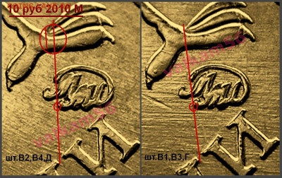 10 рублей 2010 ммд определение - 10r_2010m_В3 и В4 -1