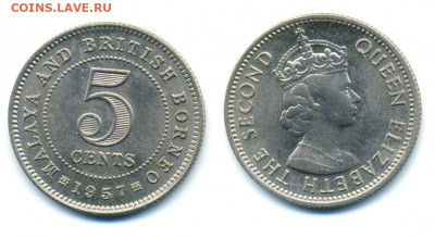 Малайя и Британское Борнео 5 центов, 1957 - borneo
