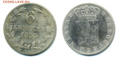 Нассау 6 крейцеров, 1833 - 6kr33