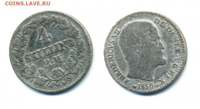 Дания 4 скиллинг-ригсмёнта, 1856 - 4sk1856