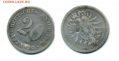 Германия 20 пфеннигов, 1873 - 20pf1873