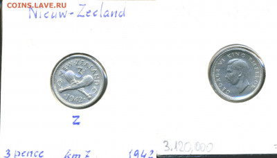Новая Зеландия 3 пенса, 1942 - nz3p1942