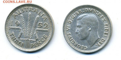 Австралия 3 пенса, 1952 - au3p1952