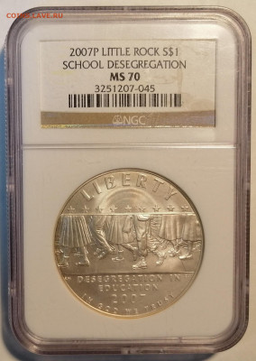 доллар 2007 США Литтл Рок ngc ms70 - 1