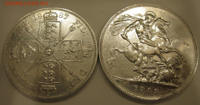 Великобритания - 1887 (2 флорин - ?), 1889 (1 крона - ?) - 22