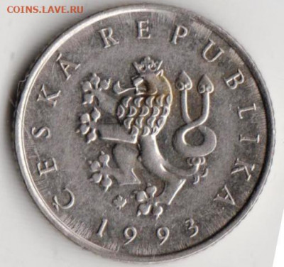 ЧЕХИЯ 1 крона 1993 г. до 11.09.22 г. в 23.00 - 014