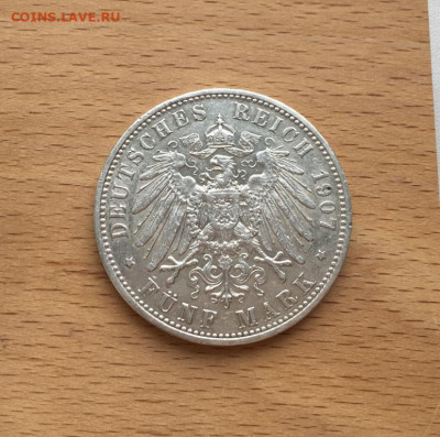 Бавария 5 марок 1907 Король Отто I Германия Серебро - bavarija_5_marok_1907_korol_otto_i_germanija_germanskaja_imperija_dvor_d_mjunkhen_serebro_xf_krona_shajba (1)