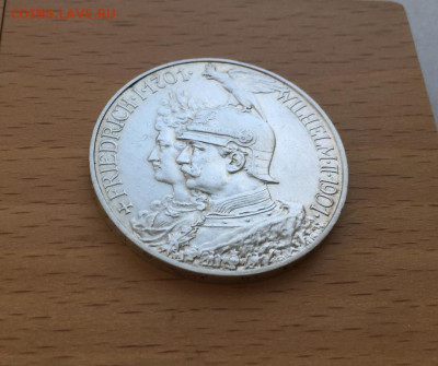 Королевство Пруссия 5 марок 1901 200 лет Пруссии Германия - korolevstvo_prussija_5_marok_1901_200_let_prussii_germanija_germanskaja_imperija_serebro_krona_shajba (4)