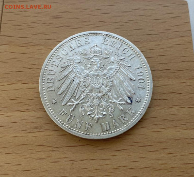 Королевство Пруссия 5 марок 1901 200 лет Пруссии Германия - korolevstvo_prussija_5_marok_1901_200_let_prussii_germanija_germanskaja_imperija_serebro_krona_shajba (1)