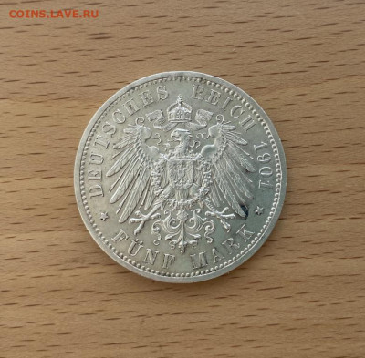 Королевство Пруссия 5 марок 1901 200 лет Пруссии Германия - korolevstvo_prussija_5_marok_1901_200_let_prussii_germanija_germanskaja_imperija_serebro_krona_shajba (3)