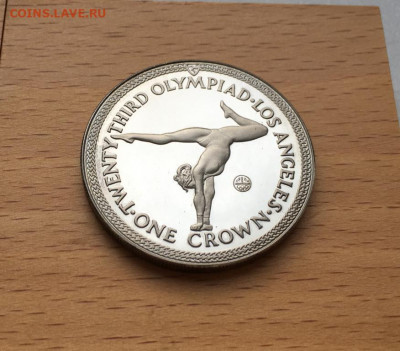 Шайба Остров Мэн 1 крона 1984 Спортивная Гимнастика Серебро - shajba_ostrov_men_1_krona_1984_sportivnaja_gimnastika_serebro_olimpijskie_igry_sport_pruf_proof (4)