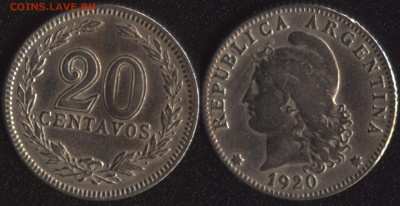 Аргентина 20 сентаво 1920 до 22:00мск 13.09.22 - Аргентина 20 сентаво 1920 (80)