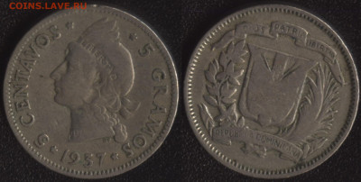 Доминикана 5 сентаво 1937 до 22:00мск 13.09.22 - Доминикана 5 сентаво 1937