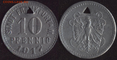 Франкфурт 10 пфеннигов 1917 до 22:00мск 13.09.22 - Франкфурт 10 пфеннигов 1917 №2