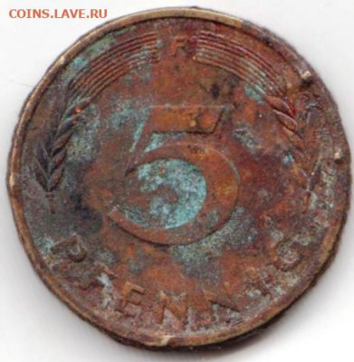 ФРГ 5 пфеннигов 1978 г. F до 14.09.22 г. в 23.00 - 063
