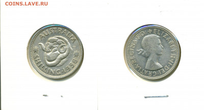 Австралия 1 шиллинг, 1958 - Aus1sh1958