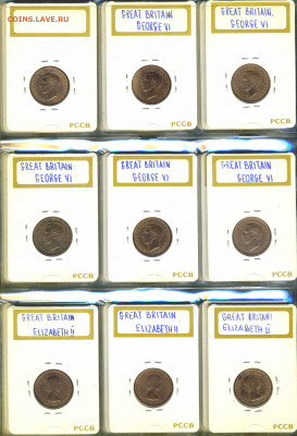 Великобритания 1 фартинг, 9 штук 1947-1955 - fart5-2