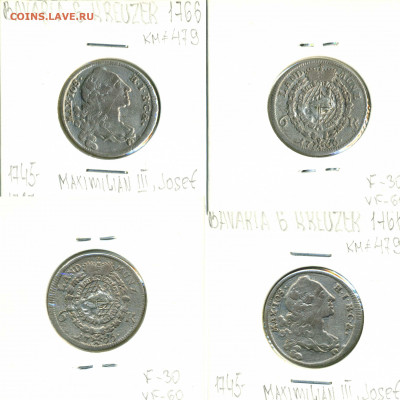 Бавария 6 крейцеров, 1766 - Bavaria6kr1766