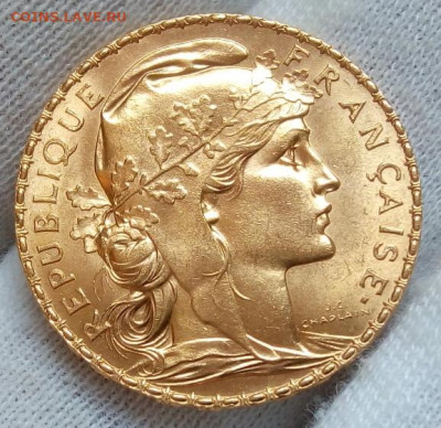 20 Франков 1908г яркий UNC до вечера 10.09.22 - IMG_20220910_081347