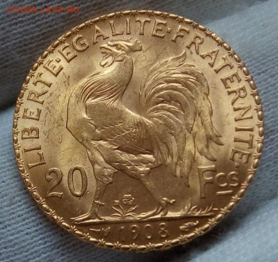 20 Франков 1908г яркий UNC до вечера 10.09.22 - IMG_20220910_081228
