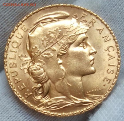 20 Франков 1908г яркий UNC до вечера 10.09.22 - IMG_20220910_081252