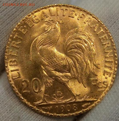 20 Франков 1908г яркий UNC до вечера 10.09.22 - IMG_20220909_193651
