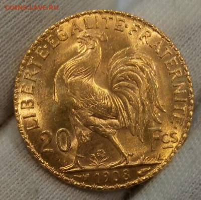 20 Франков 1908г яркий UNC до вечера 10.09.22 - IMG_20220909_193633